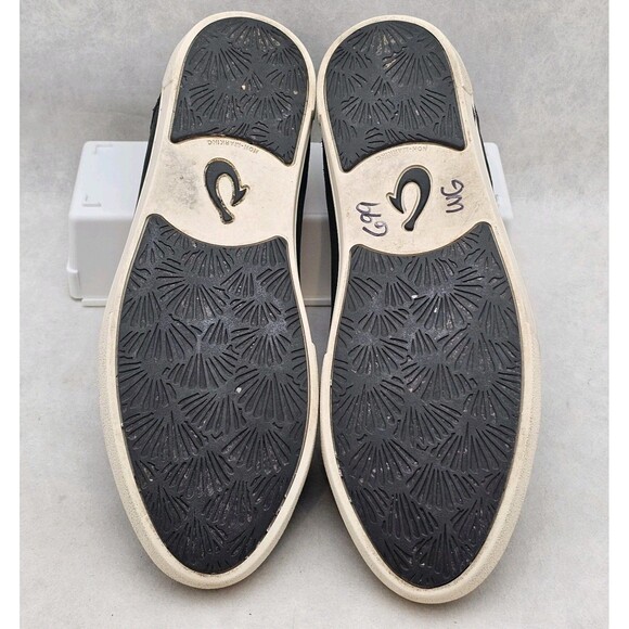 OluKai Waipahe Shoes Womens Size 8 Black Leather Slip On Casual Classic Booties - Picture 11 of 11